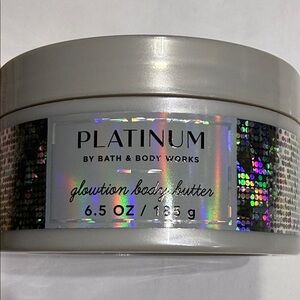 Bath & Body Works Platinum Glowtion Body Butter - Holographic Silver Cream NEW